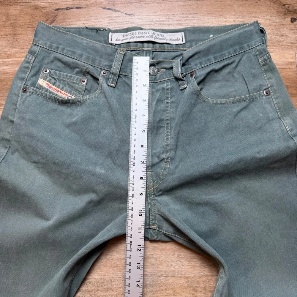 Diesel‎ Jeans Men 30x27 Sage Green Straight Leg Button Fly Made in Italy (Tag32)